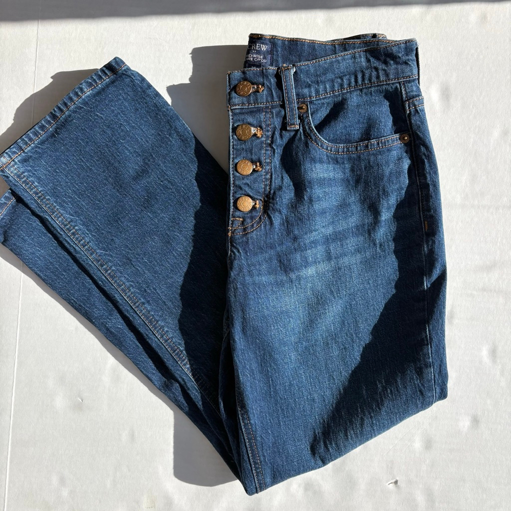Women's J.Crew Mid-Rise Flare Crop Jeans Blue Size 26 BJ825